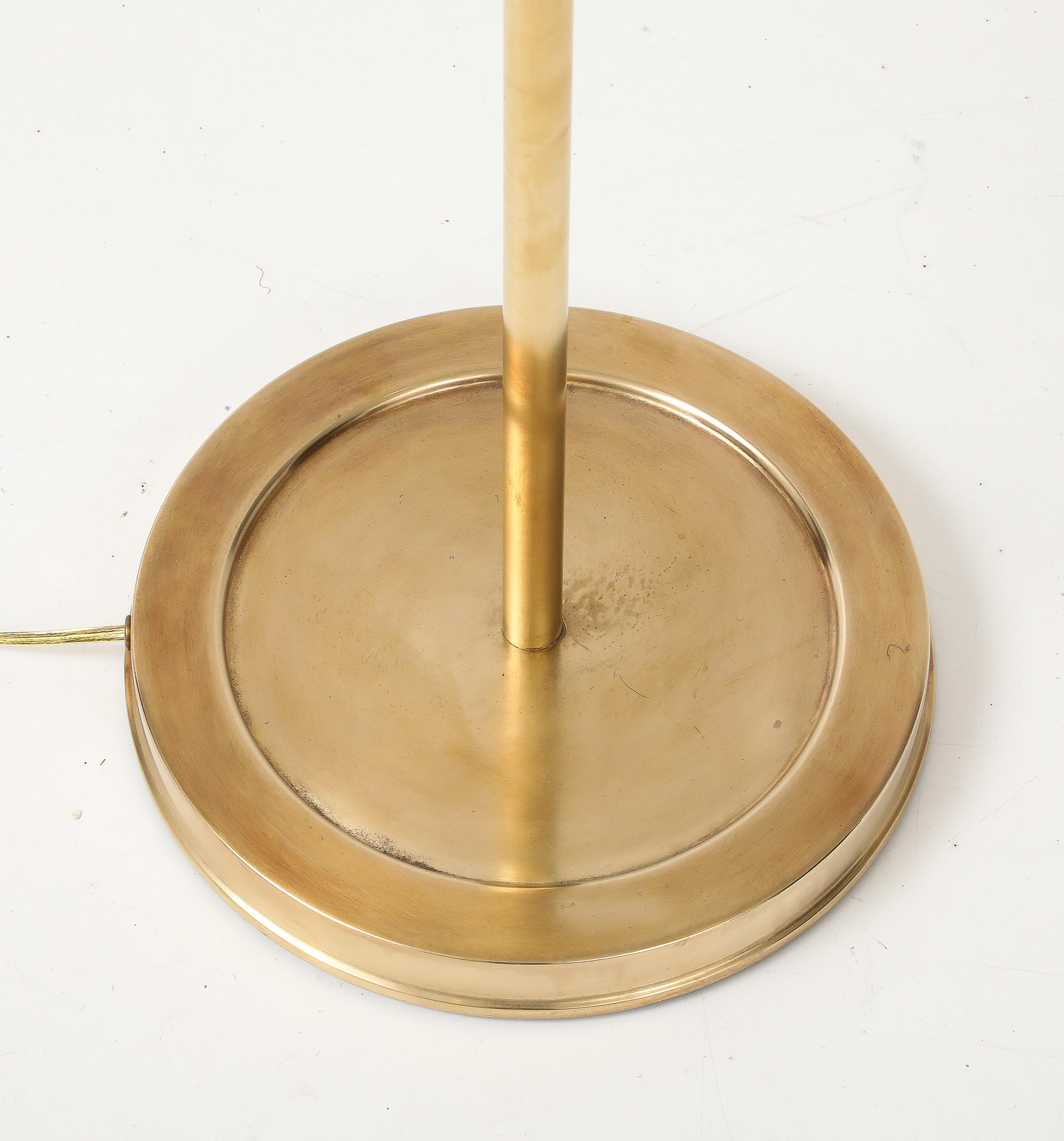 1990's Italian Brass Floor Lamp With Double Cone Shade 15