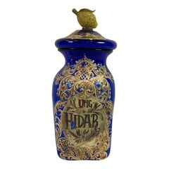 1990s Italian Cobalt Blue Pharmacy Glass Vase, Apothecary Style Decorative Art