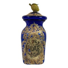 1990s Italian Cobalt Blue Pharmacy Glass Vase, Apothecary Style Decorative Art
