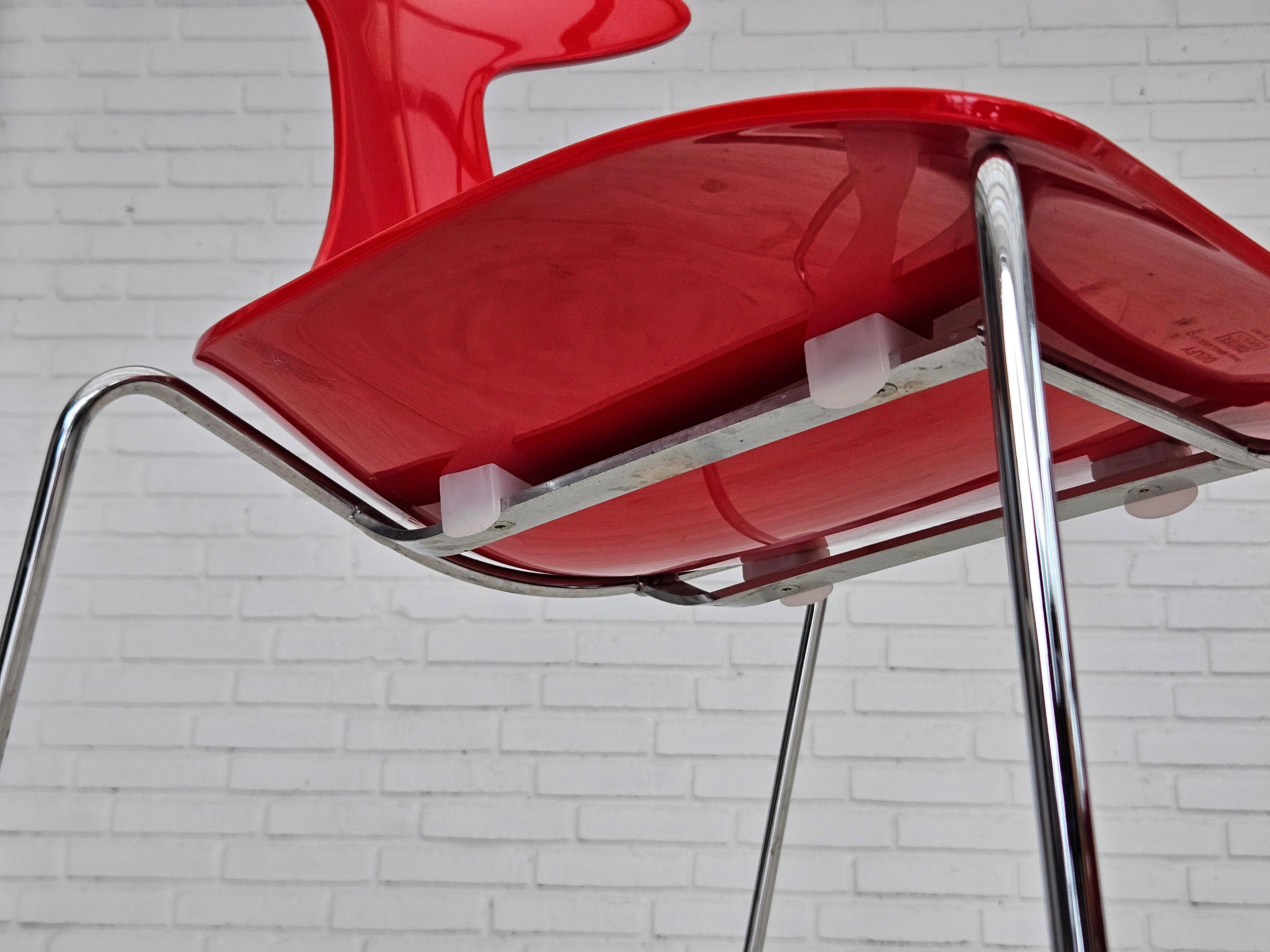 1990er Jahre, italienisches Design von Gino Carollo, 4er-Set Stühle, Modell „Delfy“, Original. im Angebot 8