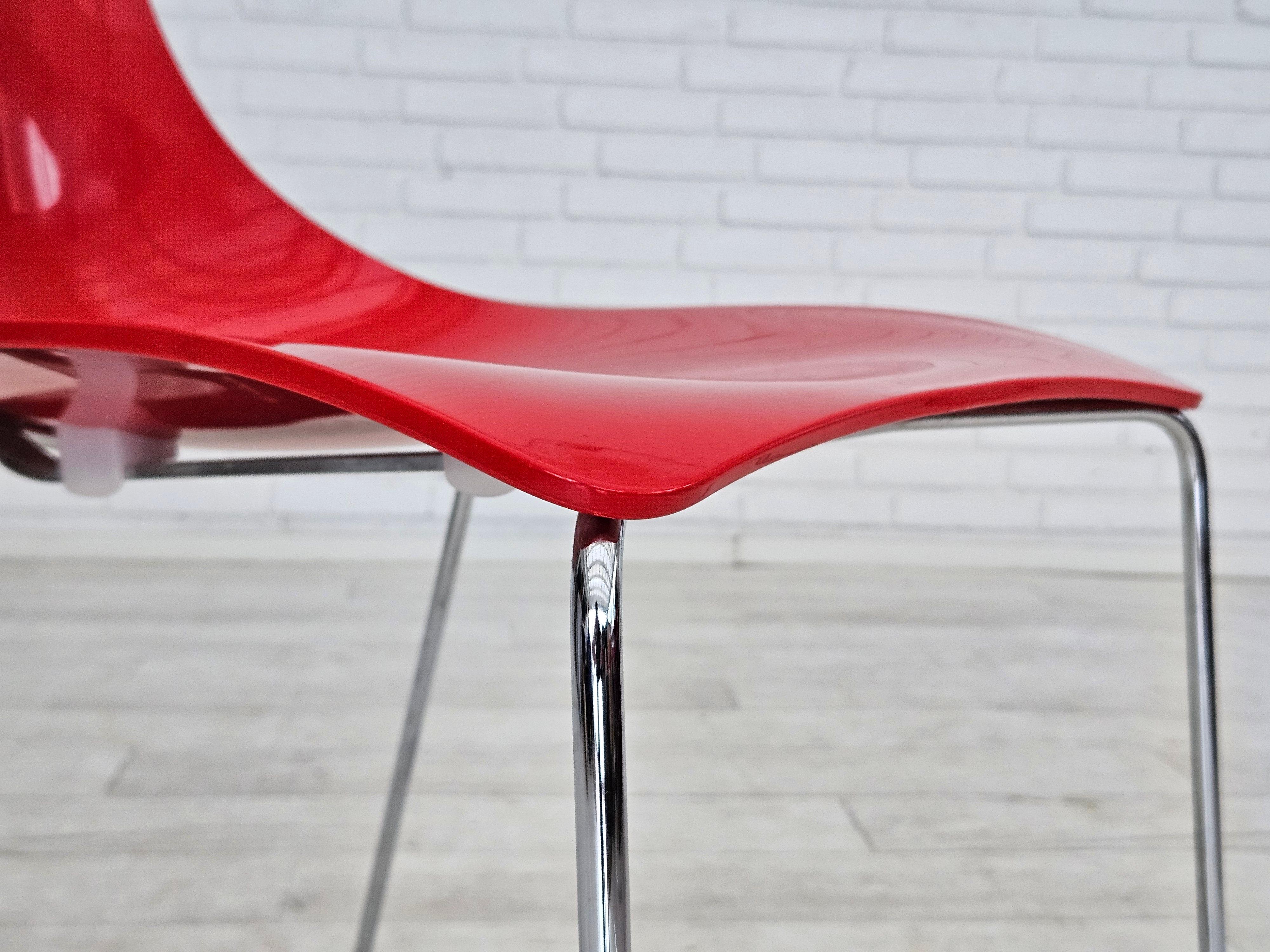 Années 1990, design italien de Gino Carollo, ensemble de 4 chaises, modèle « Delta », original. en vente 9