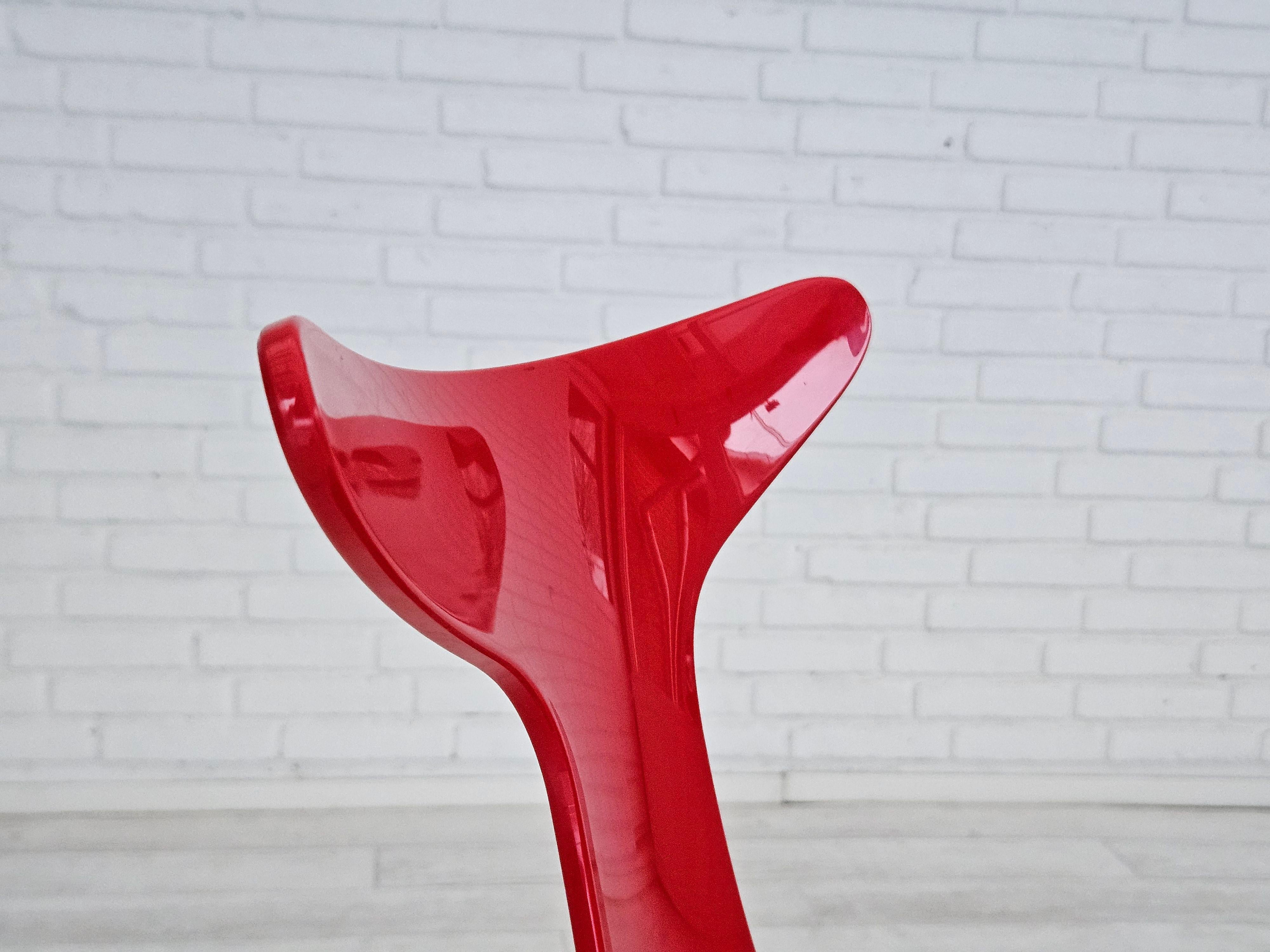 Steel 1990s, Italian design by Gino Carollo, set of 4 chairs, model 