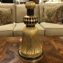 1990s Italian Hand-Carved Ebony and Gilt Tassel Architectural Element