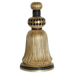 1990s Italian Hand-Carved Ebony and Gilt Tassel Architectural Element