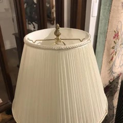 1990s Italian Hand-Carved Florentine Style Lamp in Ebony Gilt with Satin Shade