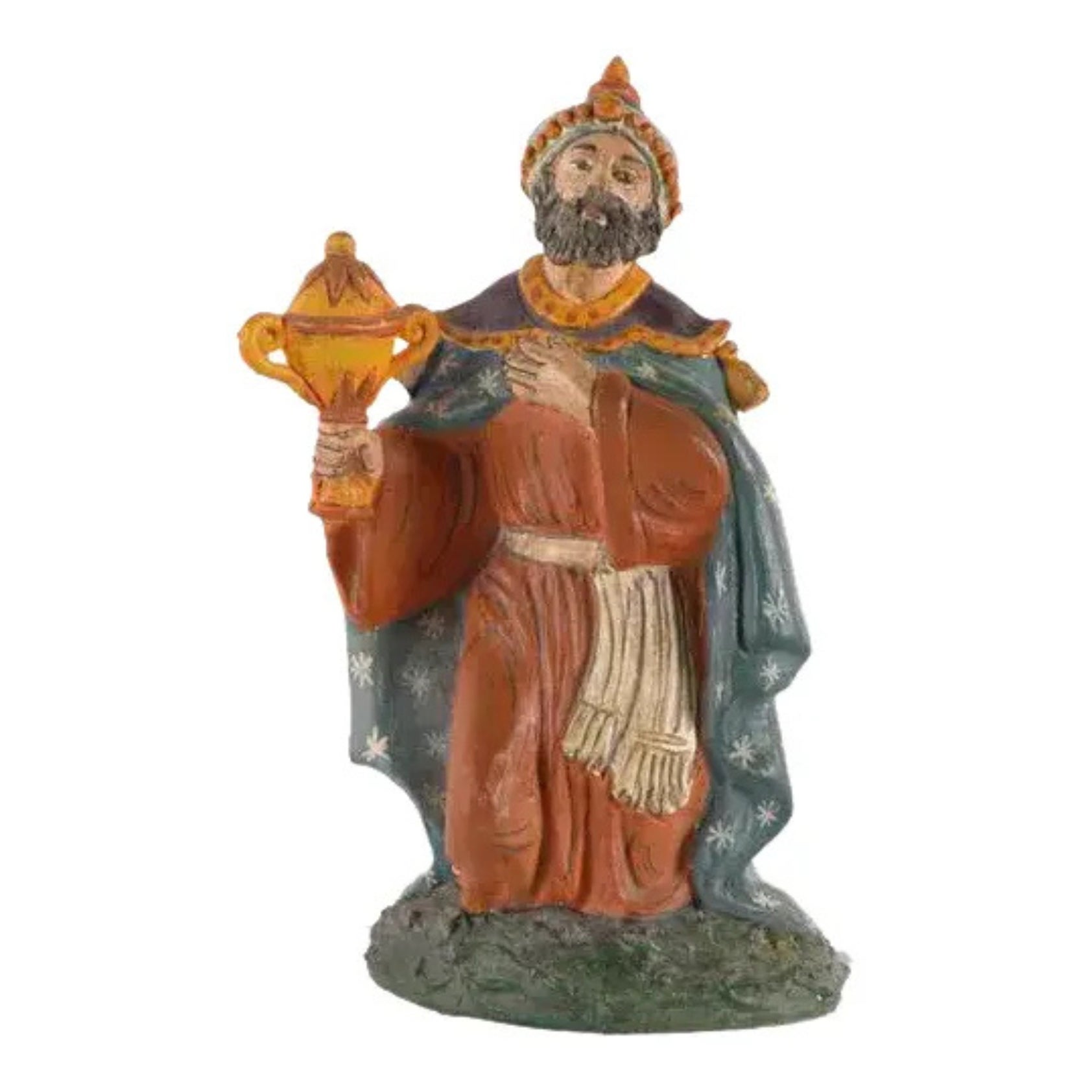 1990s Italian Hand-Painted Ceramic Kneeling Figure Sculpture For Sale