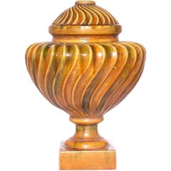 1990s Italian Hand-Painted Ceramic Tabletop Urn, Mediterranean Decorative Art