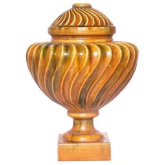 1990s Italian Hand-Painted Ceramic Tabletop Urn, Mediterranean Decorative Art