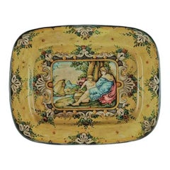 1990s Italian Hand-Painted Ceramic Wall Plate, Decorative Mediterranean Art