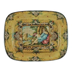 1990s Italian Hand-Painted Ceramic Wall Plate, Decorative Mediterranean Art