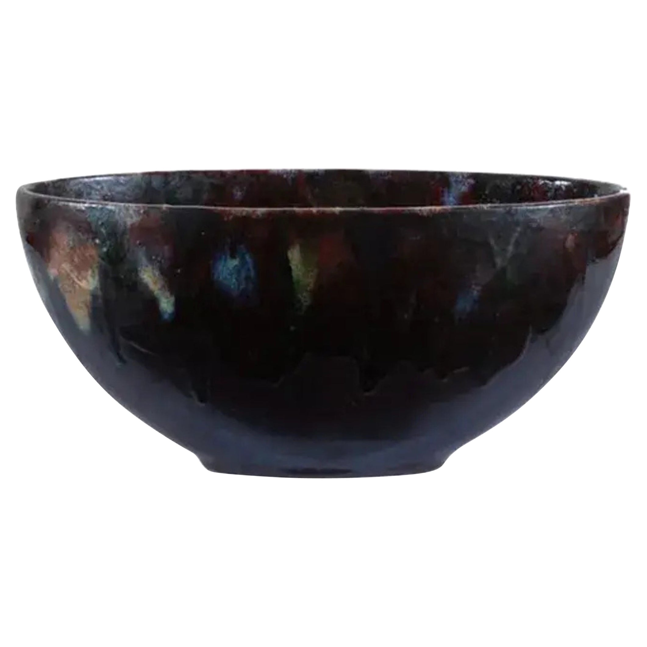 1990s Italian Hand-Painted Ceramic Centerpiece Bowl For Sale