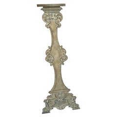 1990s Italian Hand-Painted Wood Pedestal Stand