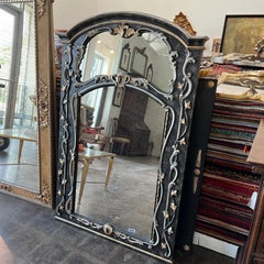 1990s Italian Handmade Hand-Carved Antiqued Mirror – Decorative Wall Accent
