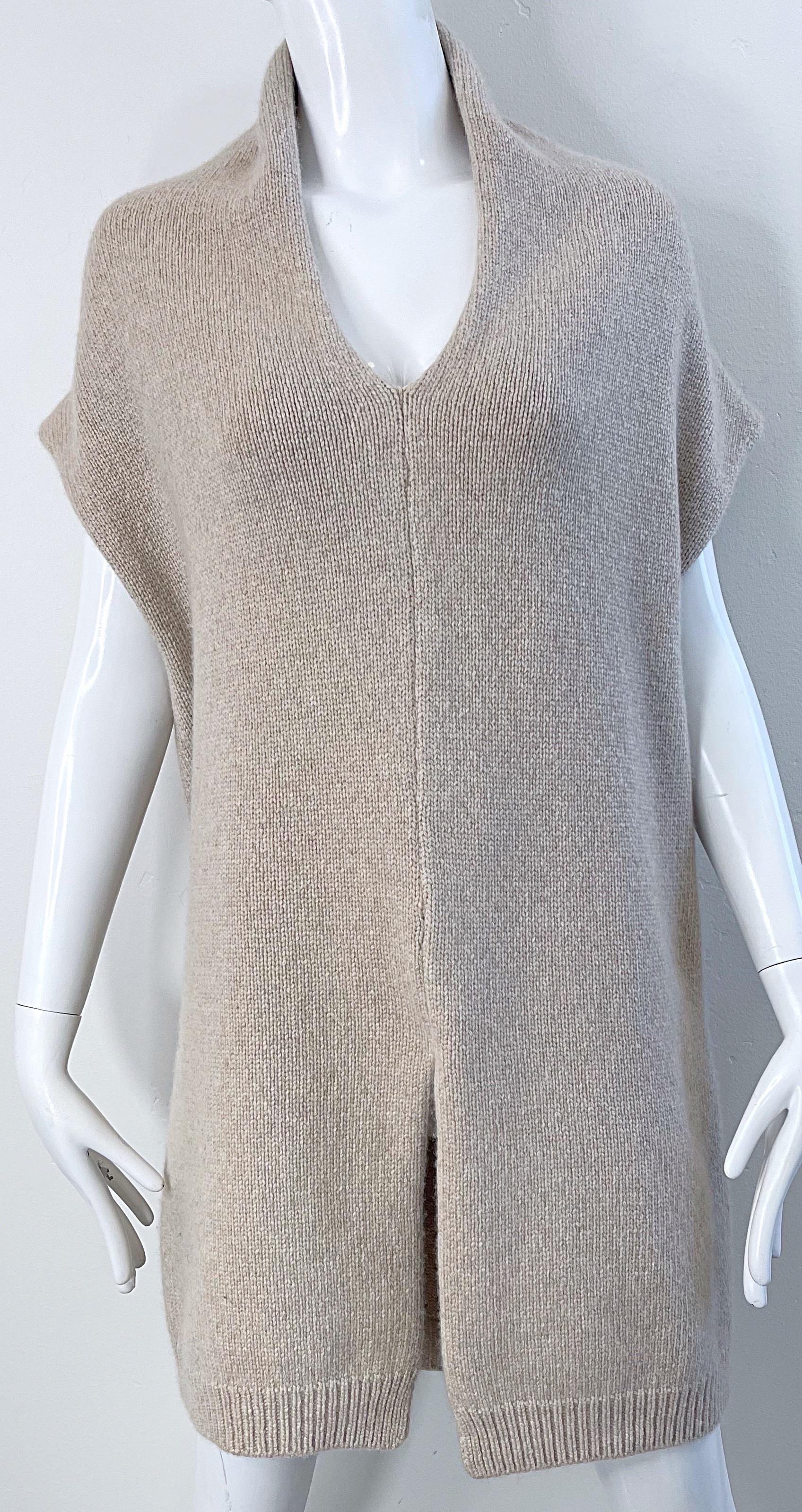 Chic Ende der 90er Jahre Vintage italienischen Luxus Kaschmir Dolman Ärmel Pullover ! Satte Kamelfarbe, die zu allem passt. Wird einfach über den Kopf gestülpt und dehnt sich aus, um zu passen. Das weichste Kaschmir fühlt sich wunderbar auf der Haut