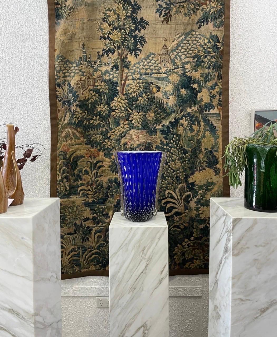 Stunning 1990s Barovier&Toso Murano cobalt blue vase. In excellent vintage condition. 