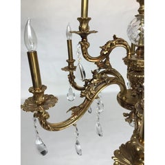 Italian 9-Light Baroque Chandelier with Crystal Accents