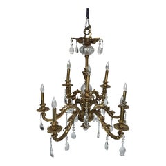 Italian 9-Light Baroque Chandelier with Crystal Accents