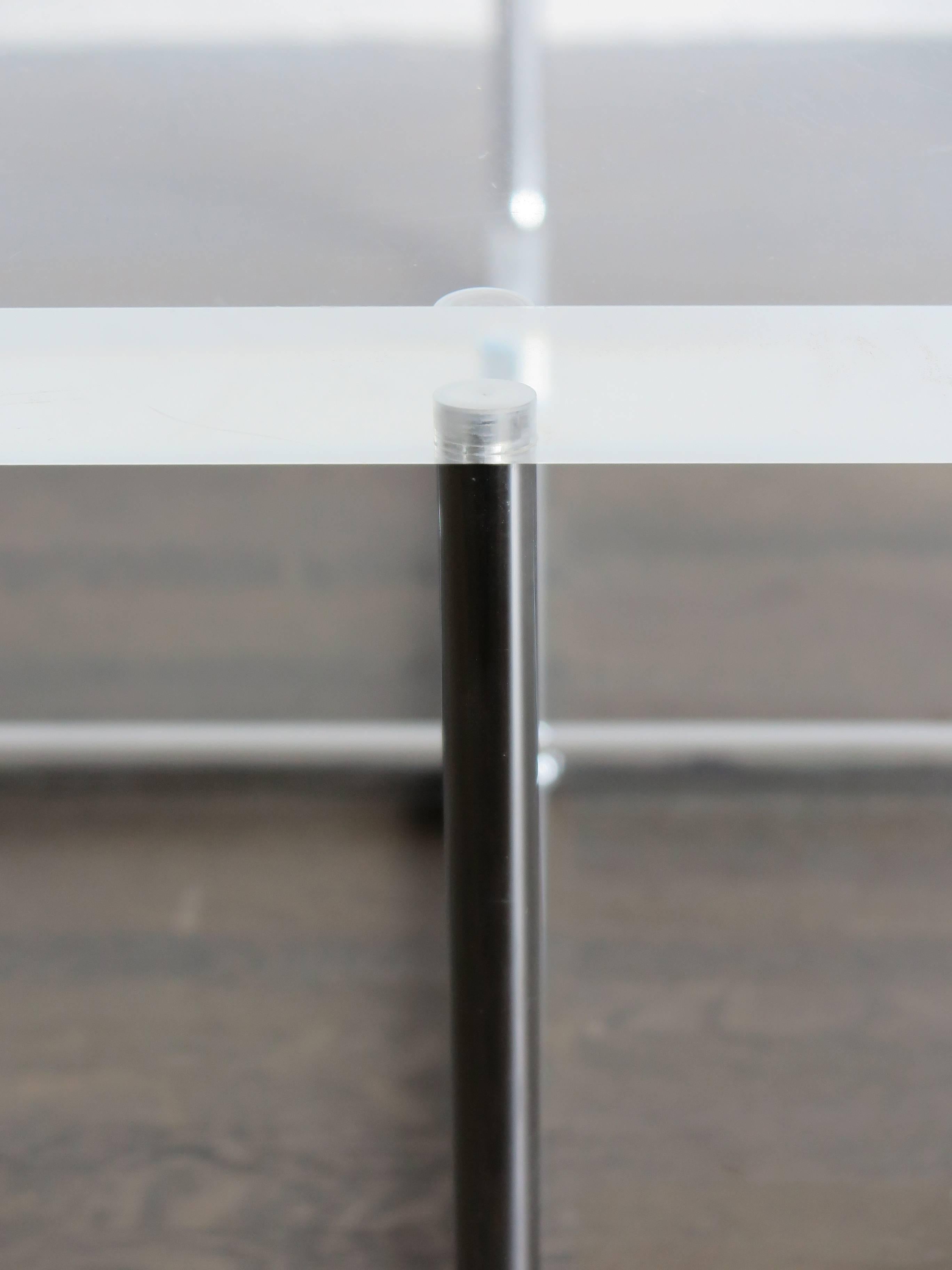 Late 20th Century 1990s Italian Square Plexiglass Modern Coffee Table Produced by Minotti