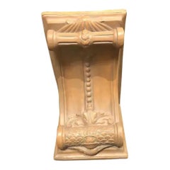 1990s Italian Terracotta Architectural Wall Bracket with Sculpted Relief Design