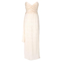 1980s Leggenda Cream White Silk Dress For Sale at 1stDibs