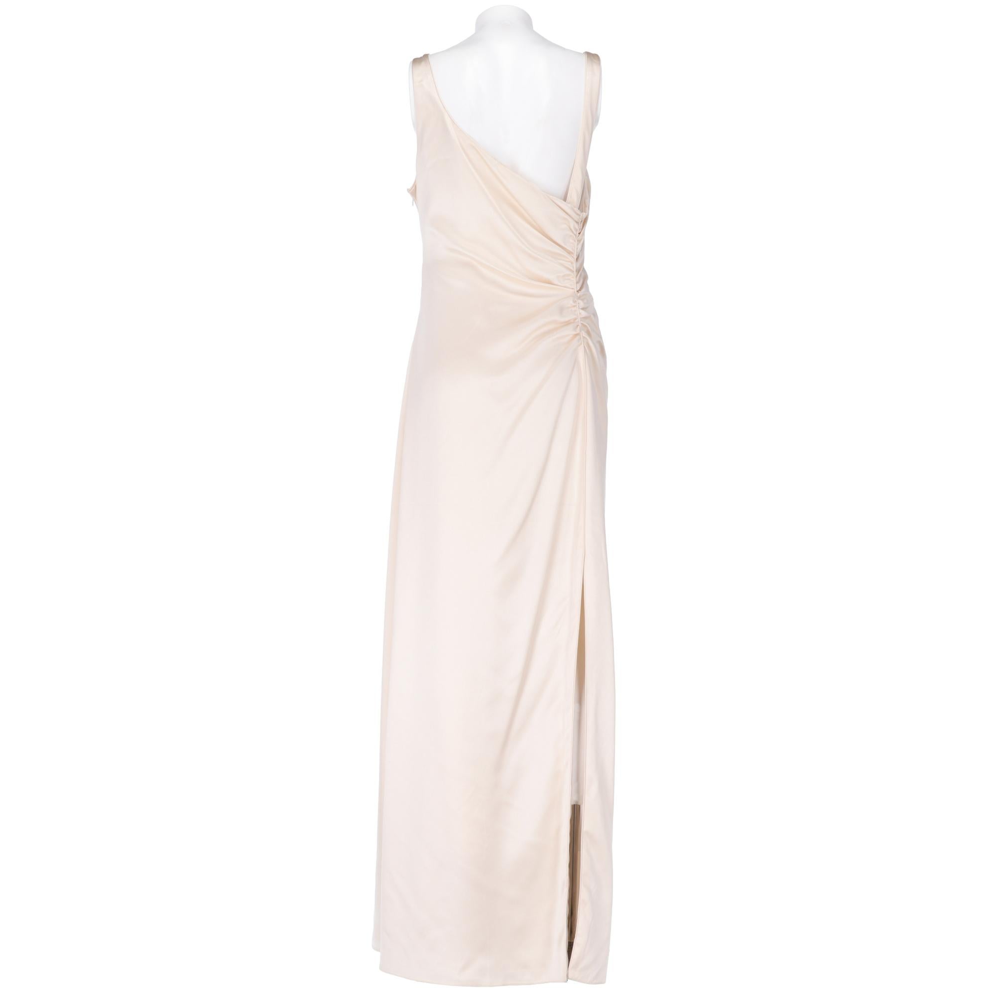 Beige 1990s Ivory Tailored Wedding Dress With Curl