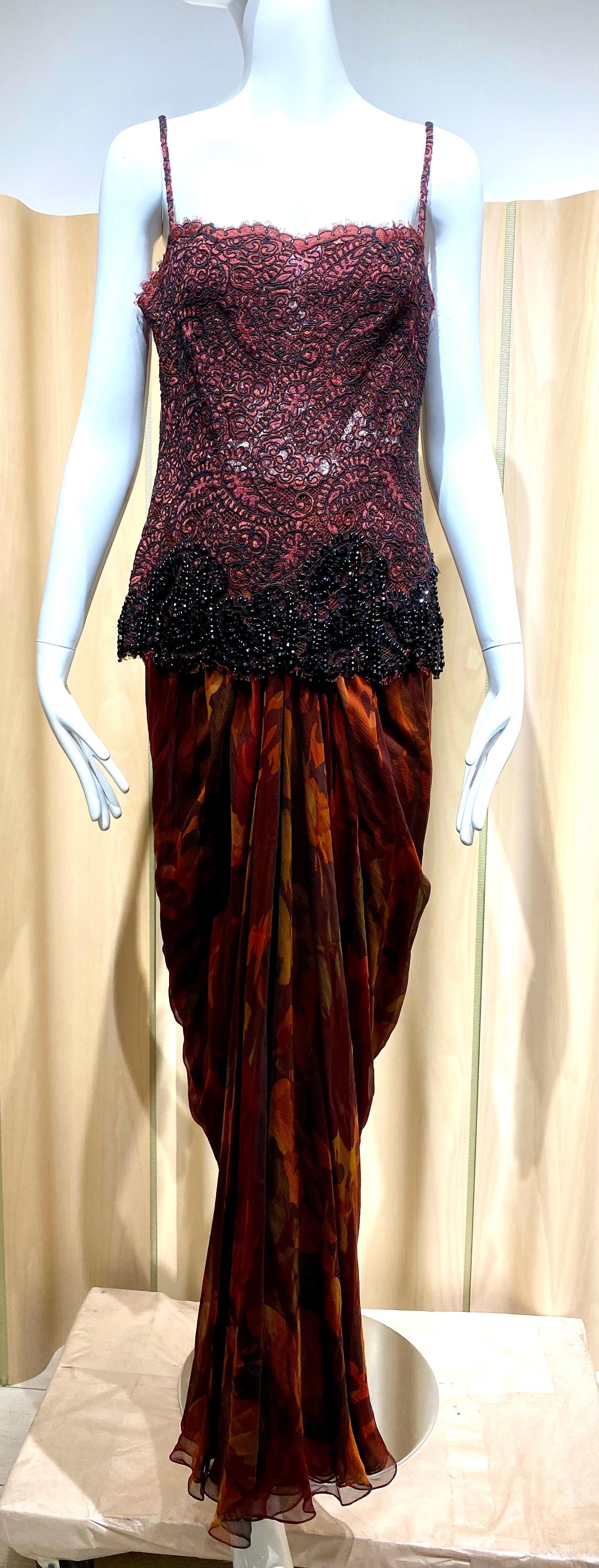 1990s James Galanos Reddish Purple Embroidered Crop Jacket and skirt sets For Sale 3