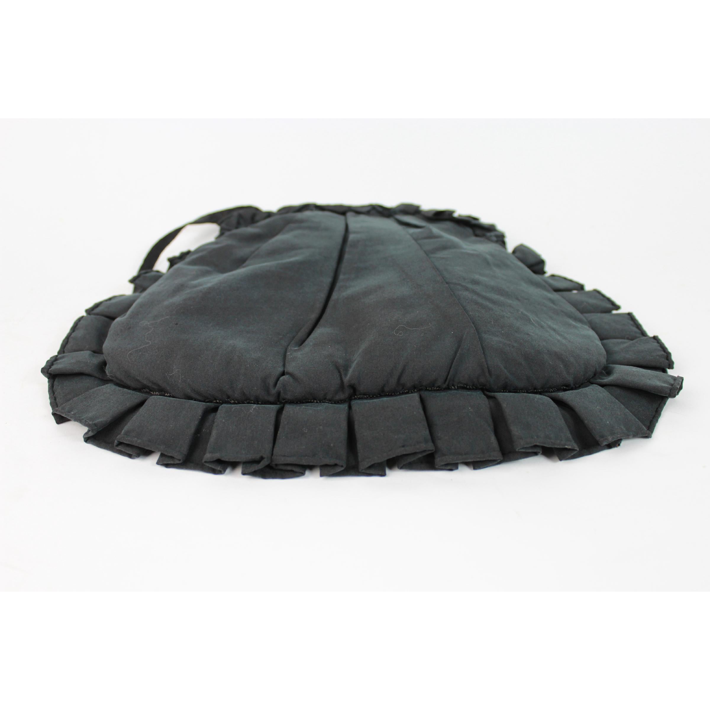 Women's 1990s Jamin Puech Black Cotton Pleated Snap Fan Handbag