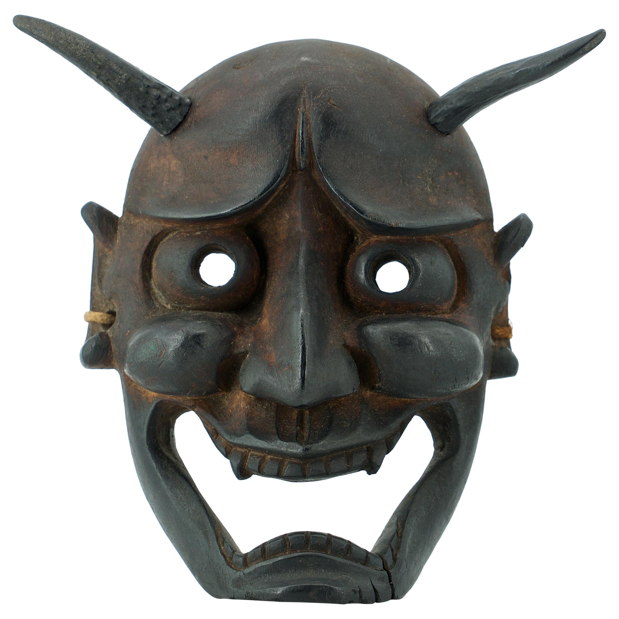 1990s Japanese Hannya Mask Noh Theatre Demon Devil Serpent Dragon Asian  Wall Art For Sale at 1stDibs | japanese dragon mask, japanese female demon  mask, asian devil