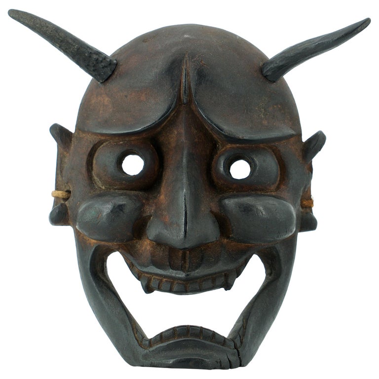 1990s Japanese Hannya Mask Noh Theatre Demon Devil Serpent Dragon Asian  Wall Art For Sale at 1stDibs