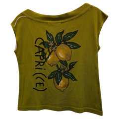 1990s J.C de Castelbajac green lemon Capri(ce) t-shirt size S