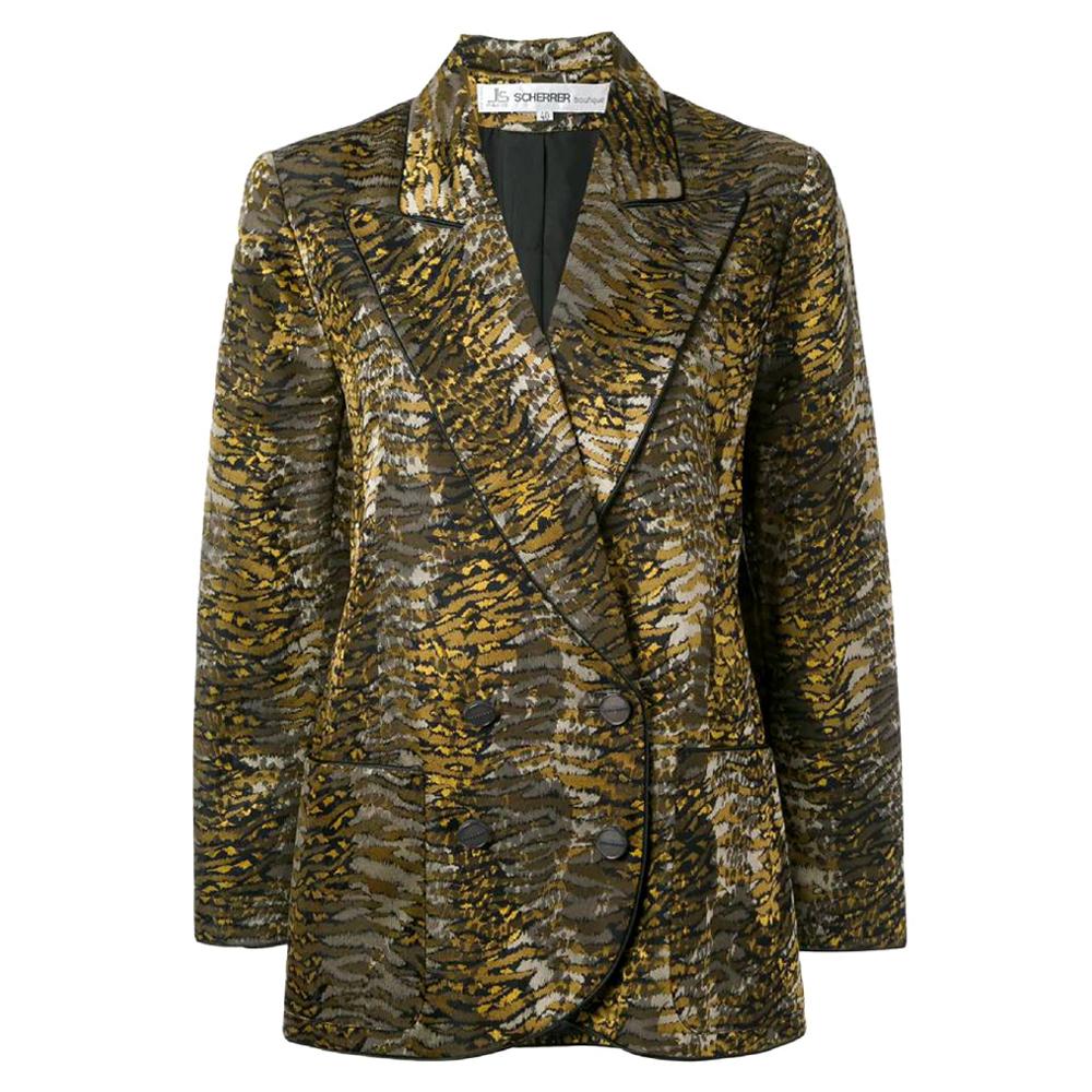 1990s Jean Louis Scherrer Animalier Tiger Print Blazer