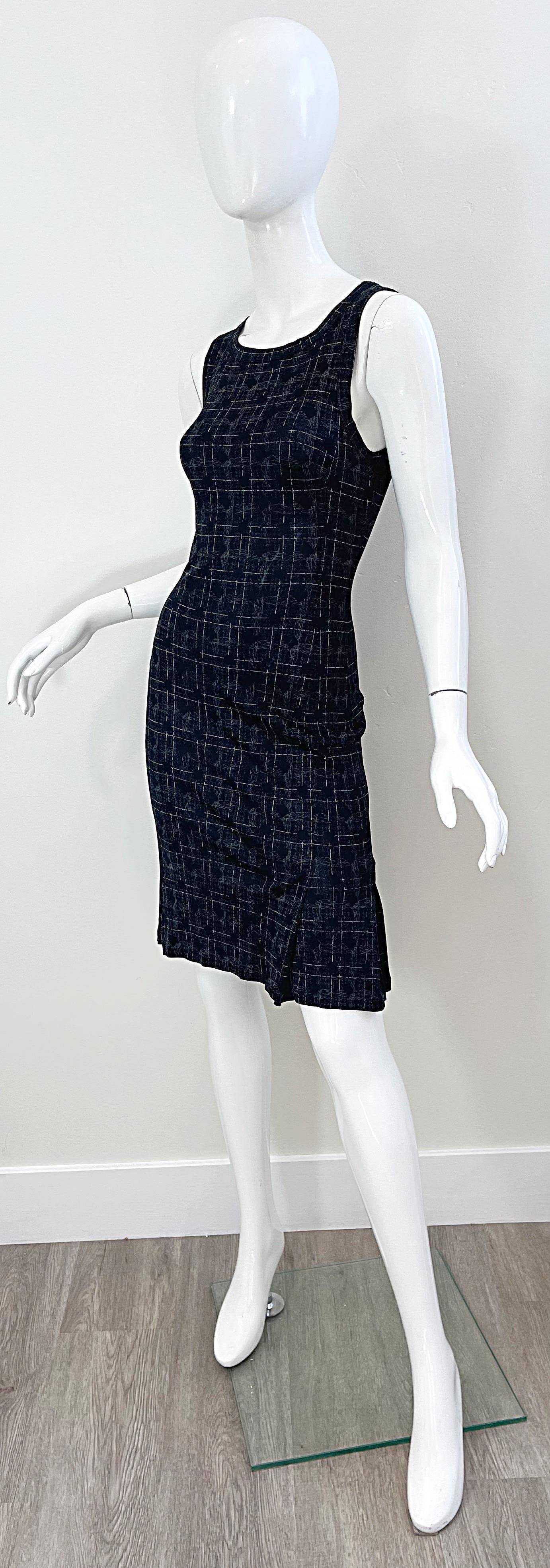 1990s Jean Paul Gaultier Barbwire Print Size 6 Black Vintage 90s Dress For Sale 5
