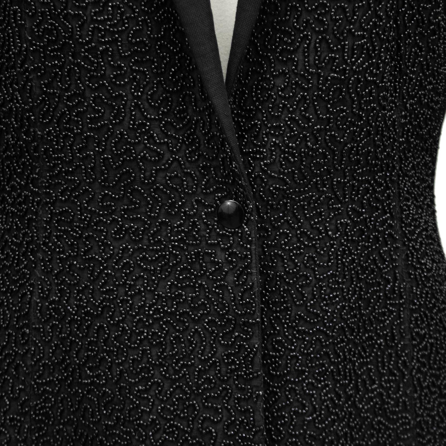 Jean Paul Gaultier - Blazer noir orné de perles, années 1990 Bon état - En vente à Toronto, Ontario