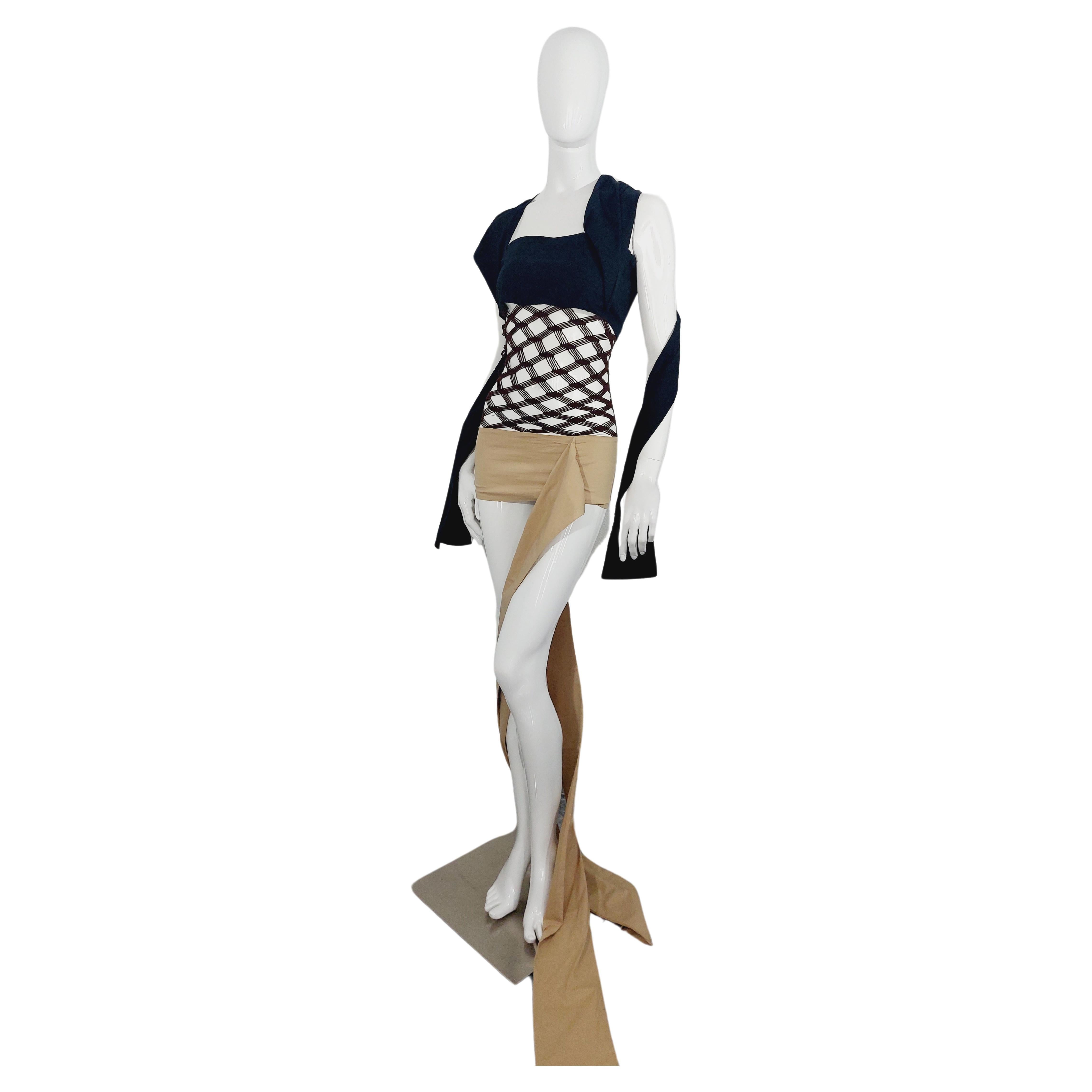 Jean Paul Gaultier Femme Metallic Pleated Skirt