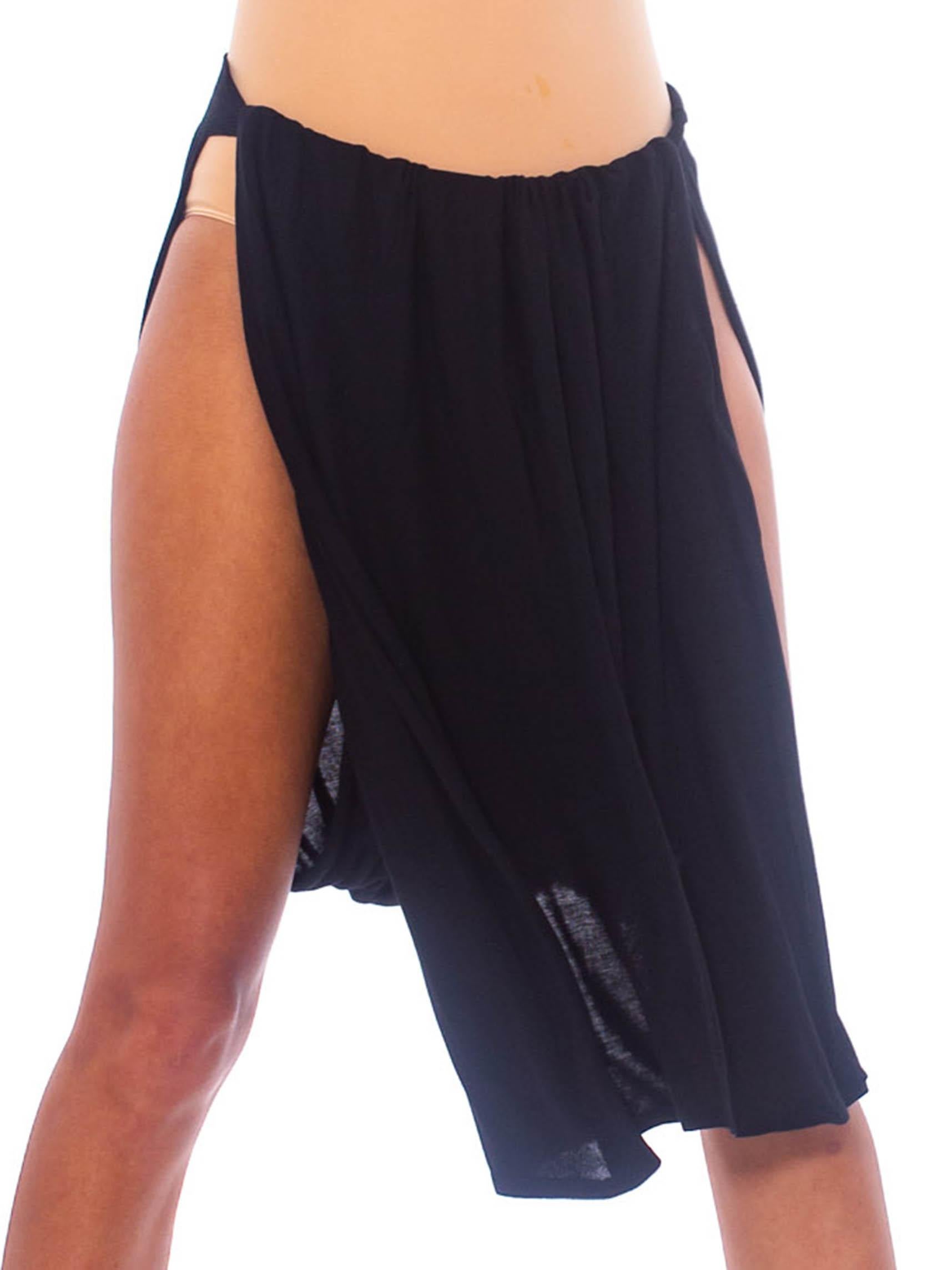 Women's 1990S JEAN PAUL GAULTIER Black Cotton Knit Sarong Skirt For Sale