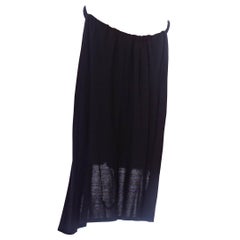 Retro 1990S JEAN PAUL GAULTIER Black Cotton Knit Sarong Skirt
