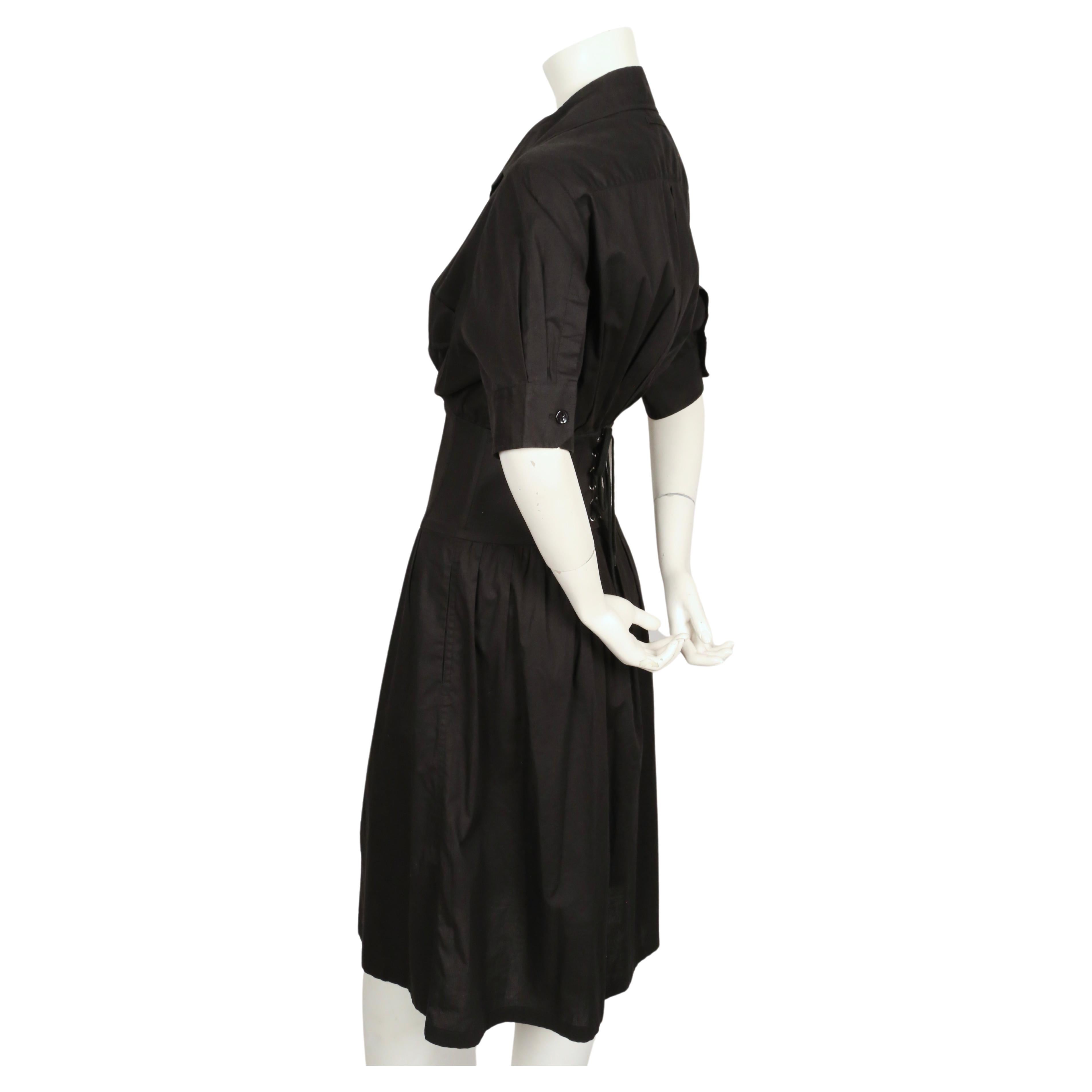 1990's JEAN PAUL GAULTIER black dress with corset waist For Sale 1