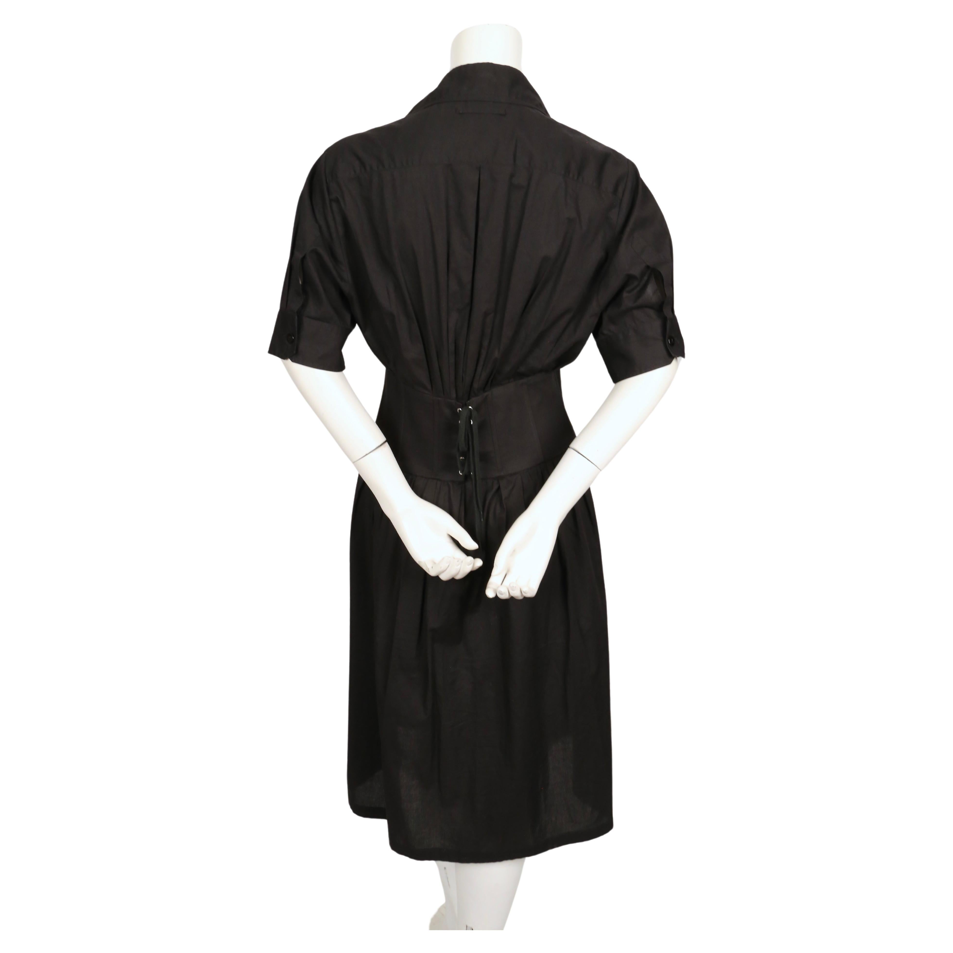 1990's JEAN PAUL GAULTIER black dress with corset waist For Sale 2