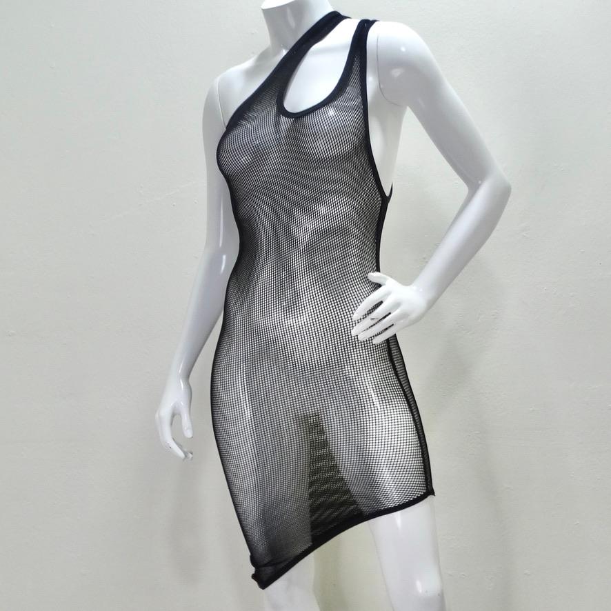 Women's or Men's 1990s Jean Paul Gaultier Black Mesh Dress For Sale