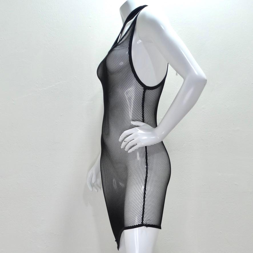1990s Jean Paul Gaultier Black Mesh Dress For Sale 1