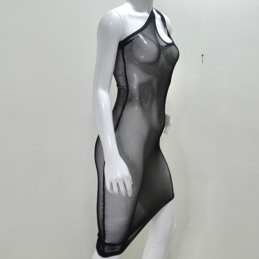 1990s Jean Paul Gaultier Black Mesh Dress For Sale 2