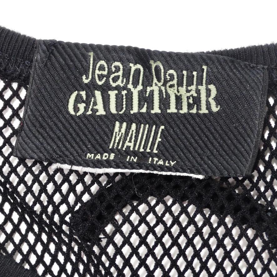1990s Jean Paul Gaultier Black Mesh Dress For Sale 4