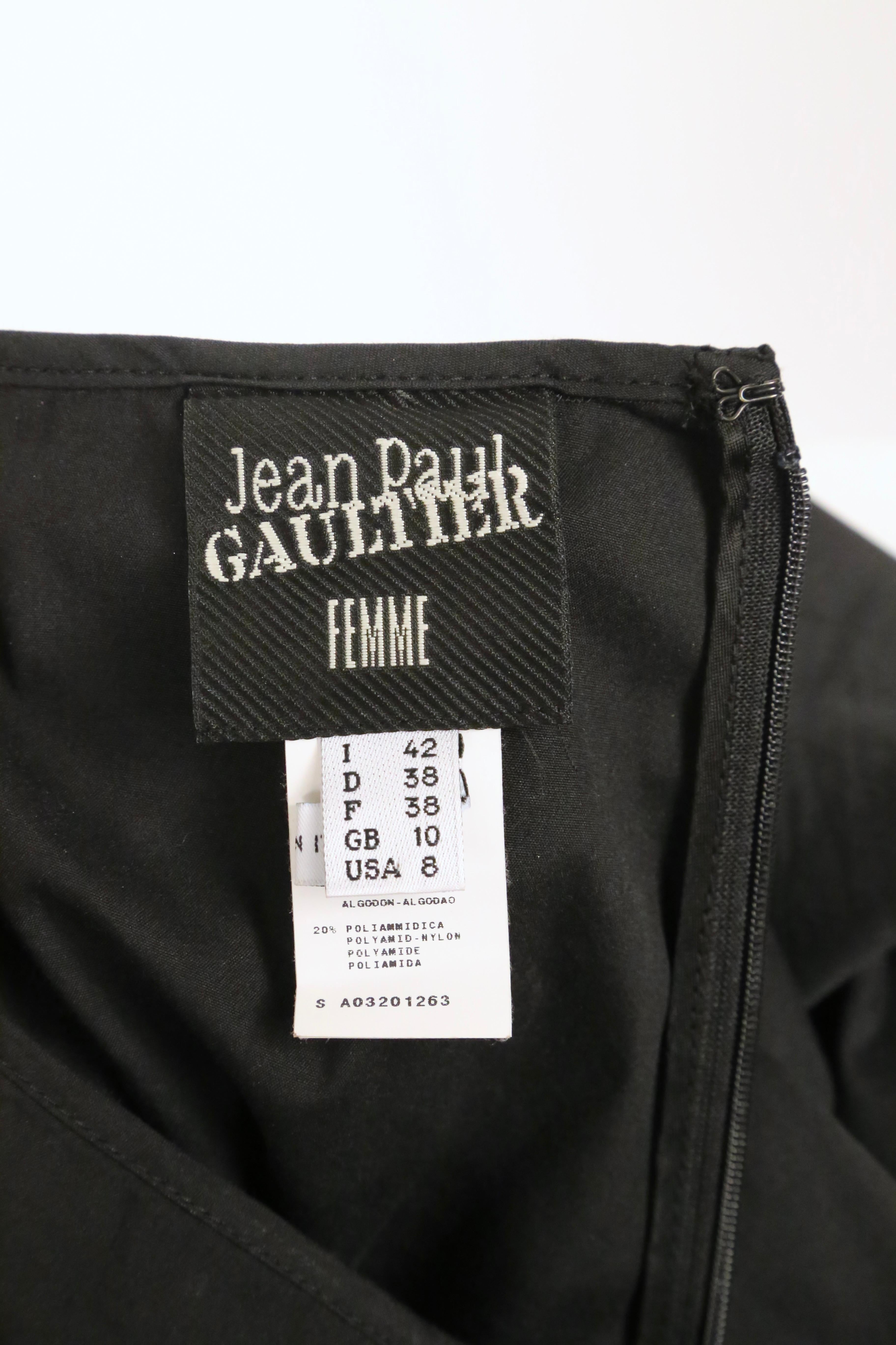 1990's JEAN PAUL GAULTIER black fitted high waisted pants For Sale 2