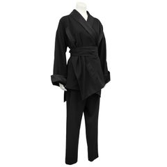 1990er Jean Paul Gaultier Schwarzes Kimono-Stil-Ensemble