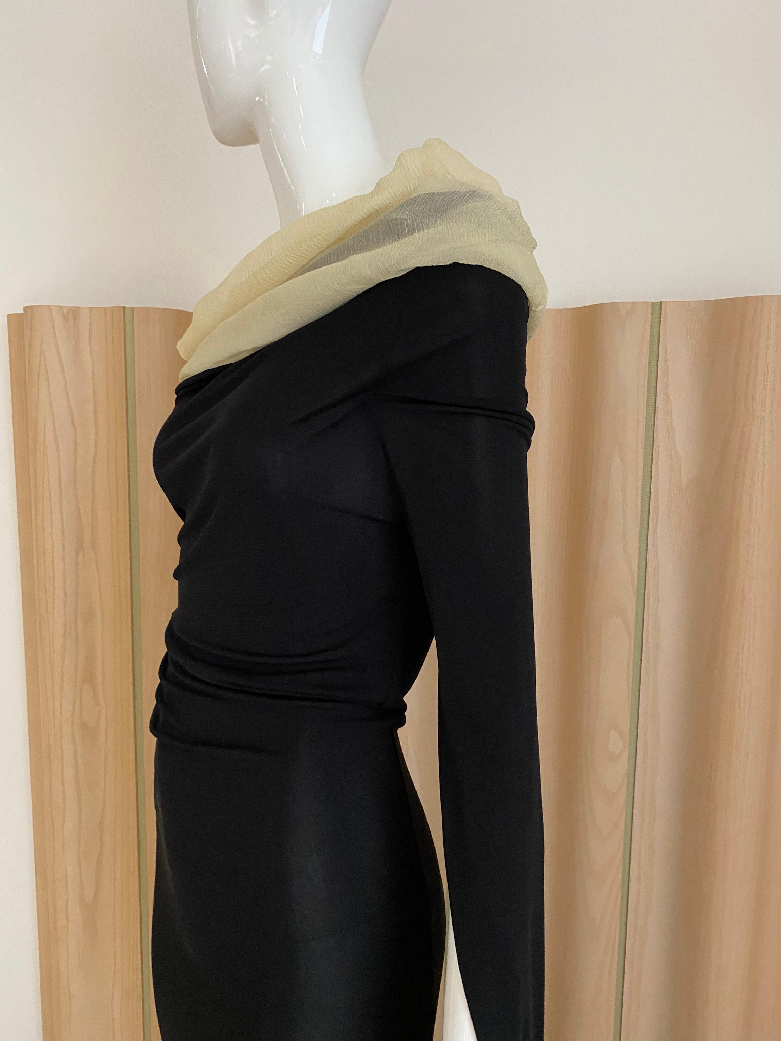 1990s Jean Paul Gaultier Black Knit Dress with Cut Out Sleeves 2