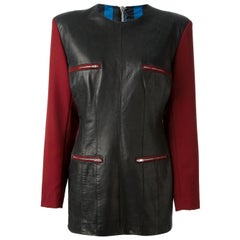1990s Jean Paul Gaultier black leather long jacket