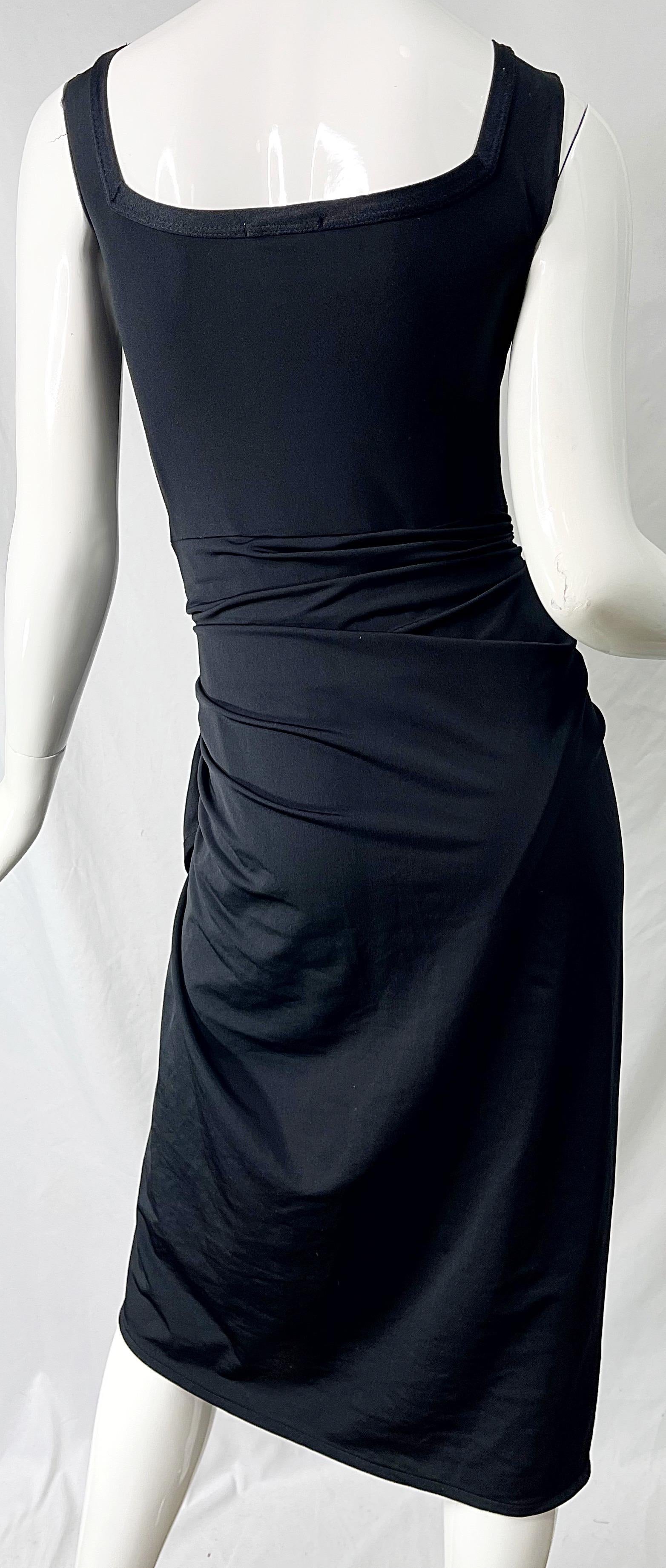 Jean Paul Gaultier - Robe moulante asymétrique noire avec logo, années 1990 en vente 7