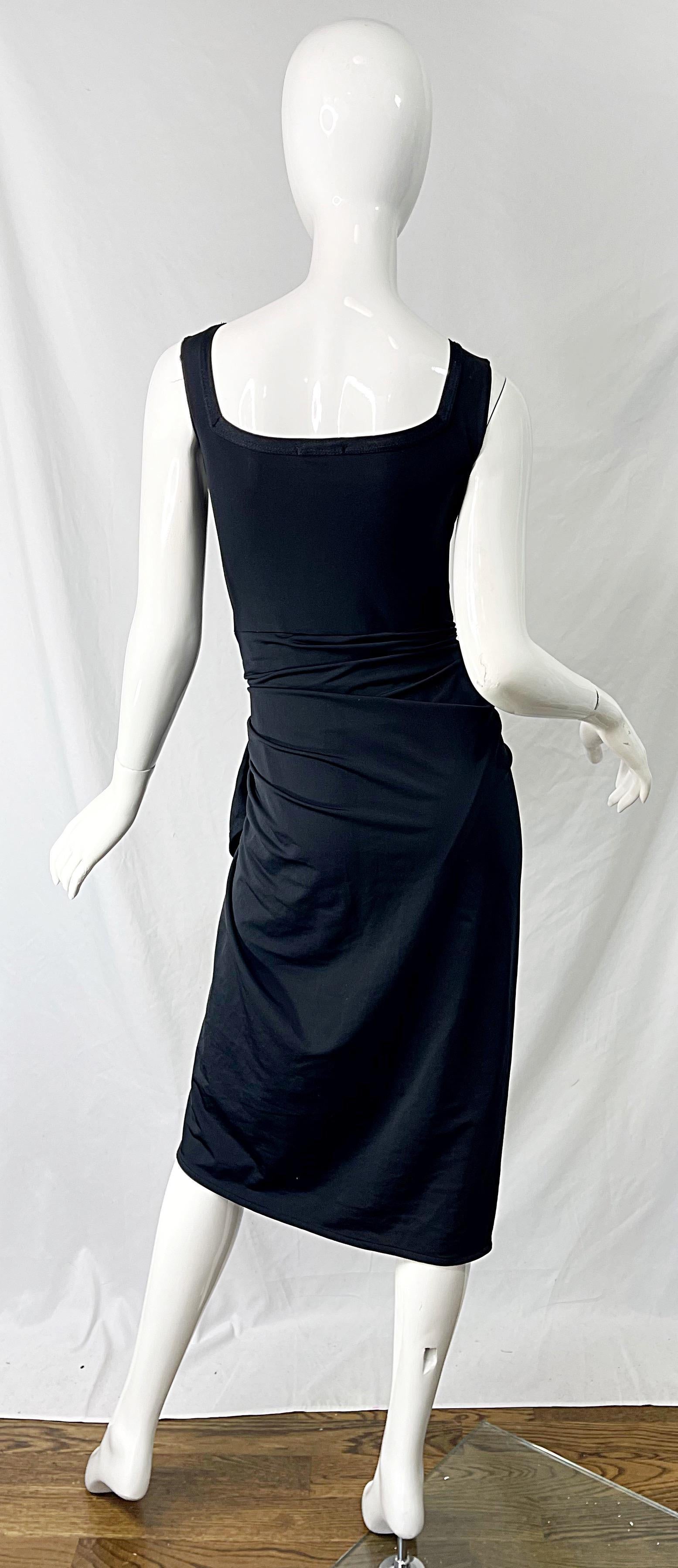 Jean Paul Gaultier - Robe moulante asymétrique noire avec logo, années 1990 en vente 11