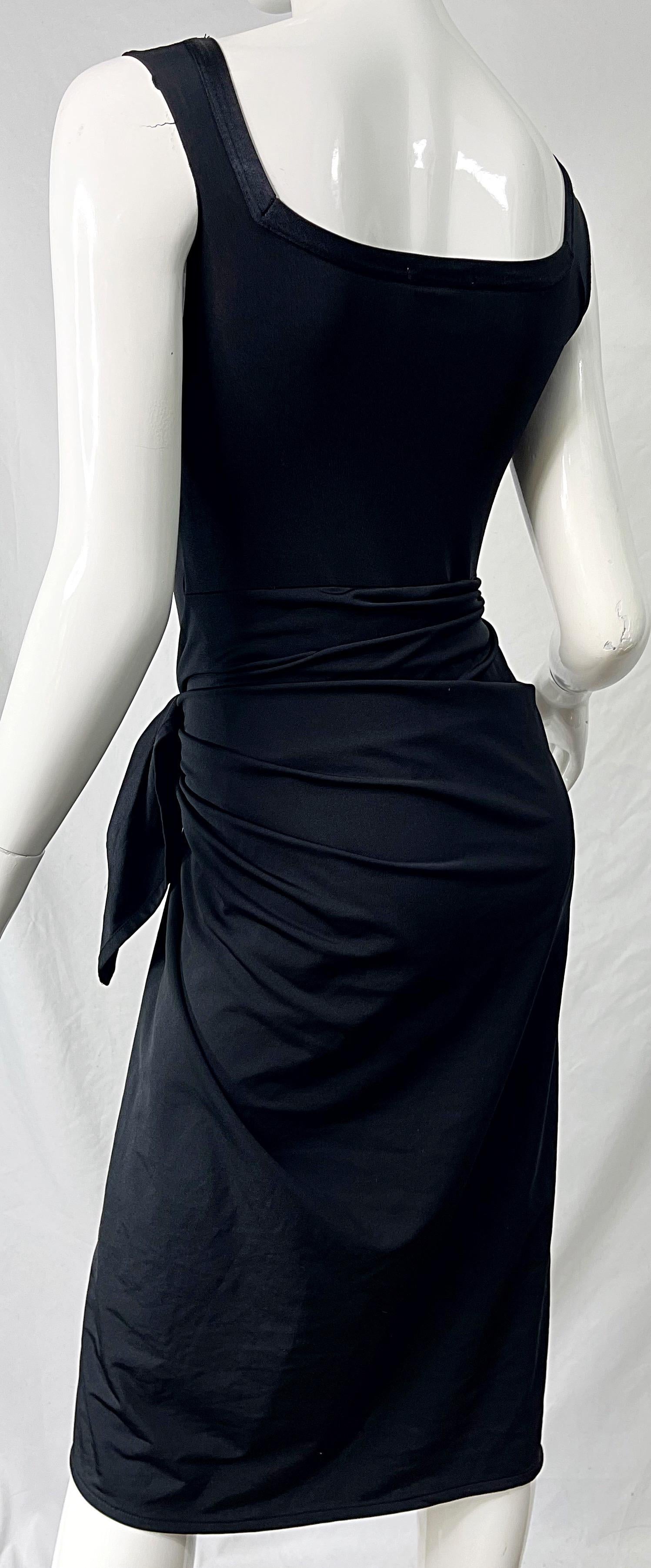 Jean Paul Gaultier - Robe moulante asymétrique noire avec logo, années 1990 en vente 3