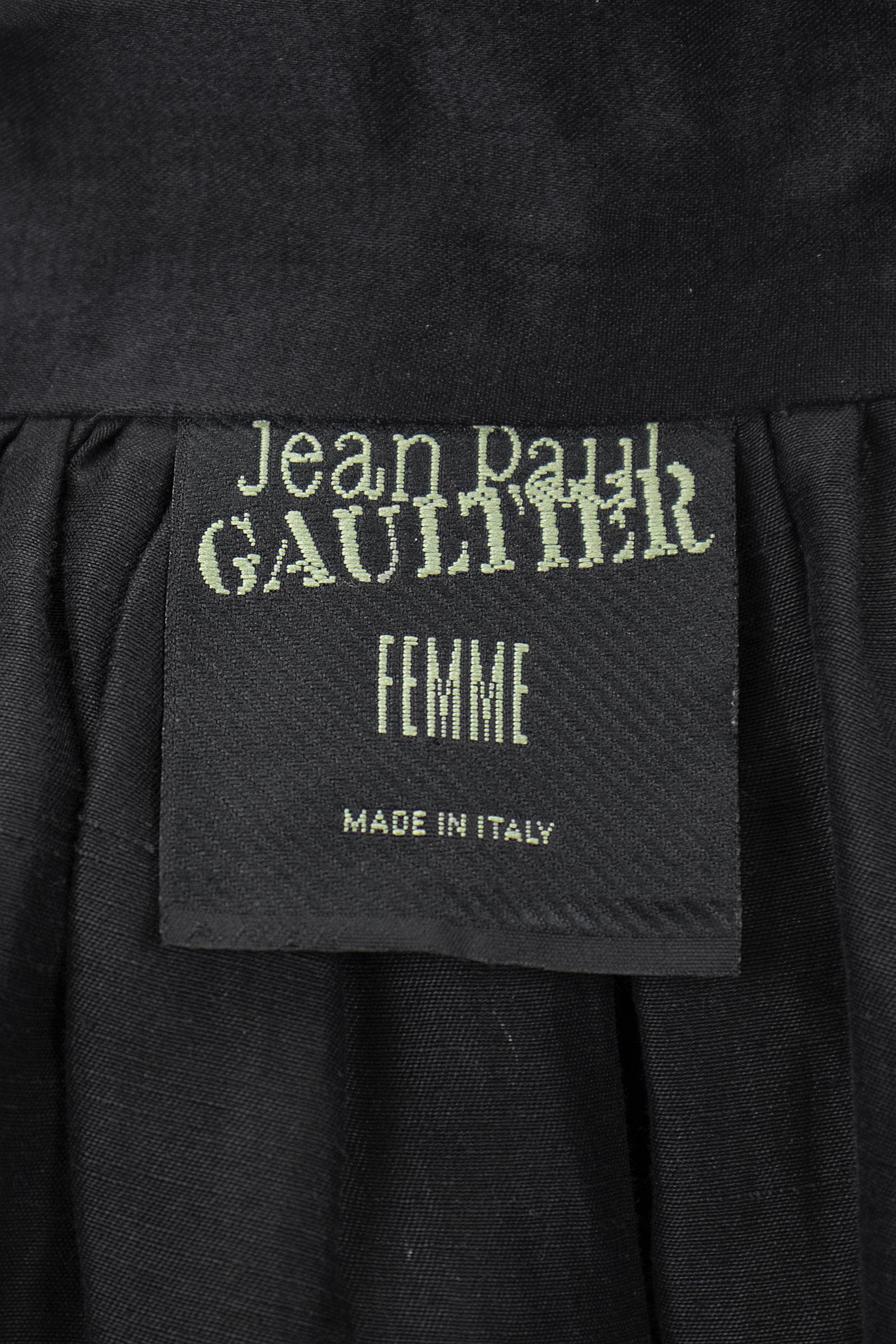 1990s Jean Paul Gaultier Black Silk Crop Bomber Jacket 2